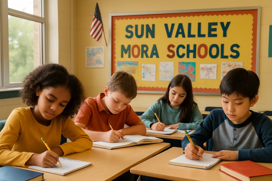 Students learning at Sun Valley Mora Schools Students learning at Sun Valley Mora Schools